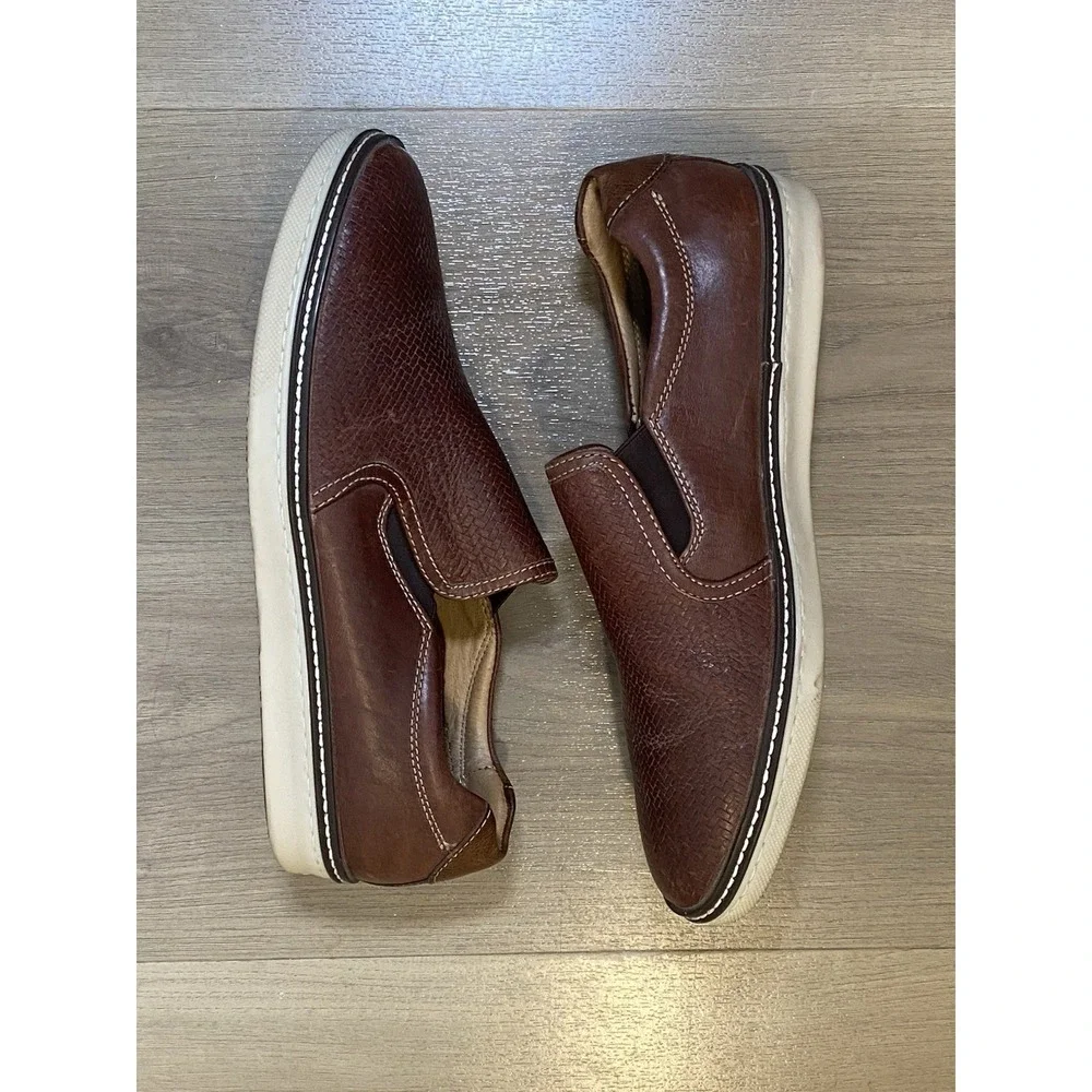 Johnston & Murphy Mcguffey Slip-On Loafer Brown Leather Shoes Men's 9.5